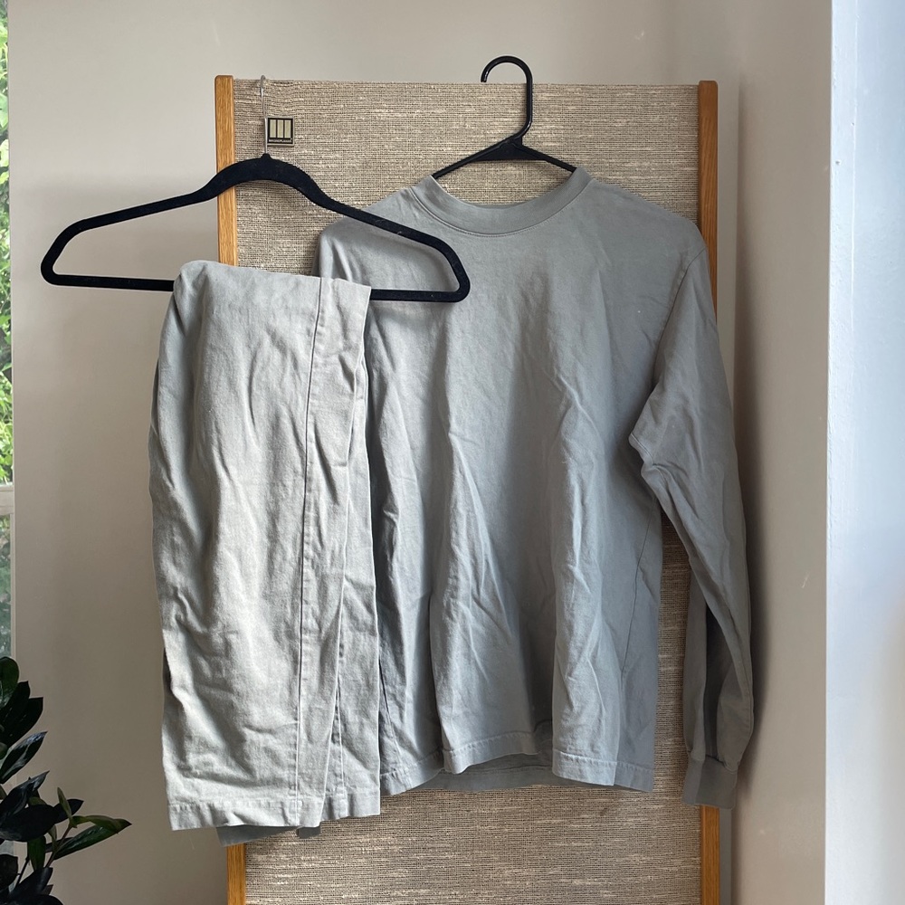 LA Apparel 6.5oz cotton matching top and pants set